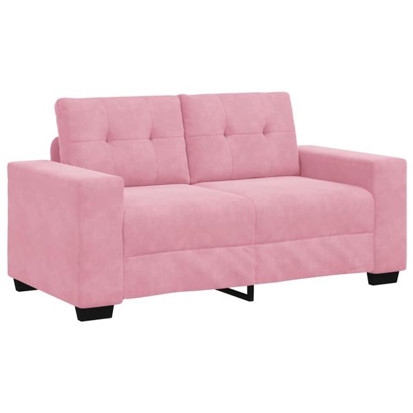 Комплект дивани 3 pcs Розово 221 x 80 x 80 см Кадифе