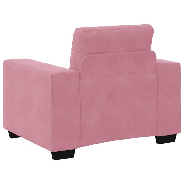 Комплект дивани 3 pcs Розово 221 x 80 x 80 см Кадифе