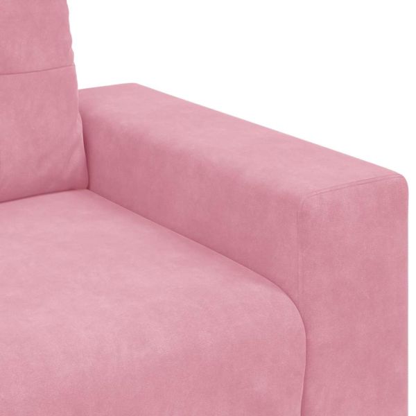 Комплект дивани 3 pcs Розово 221 x 80 x 80 см Кадифе