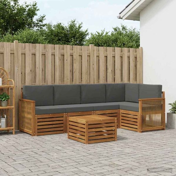 Комплект секционен диван 5 pcs Натурален и Антрацит