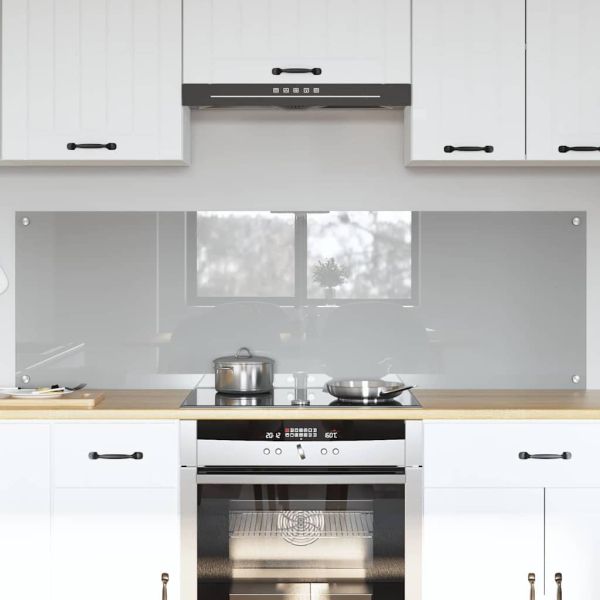 Кухненски гръб 2 pcs Светлосиво 80 x 50 cm закалено стъкло