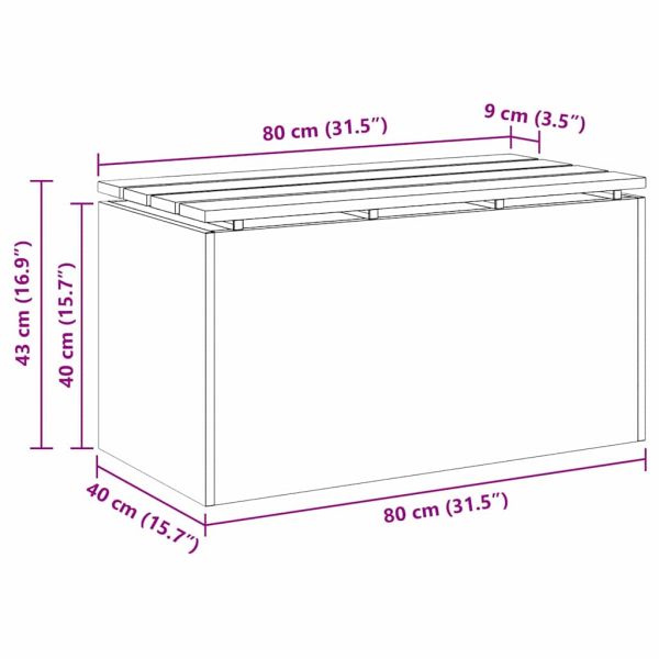 Градинска пейка Сребрист 80 x 40 x 43 см Поцинкована стомана
