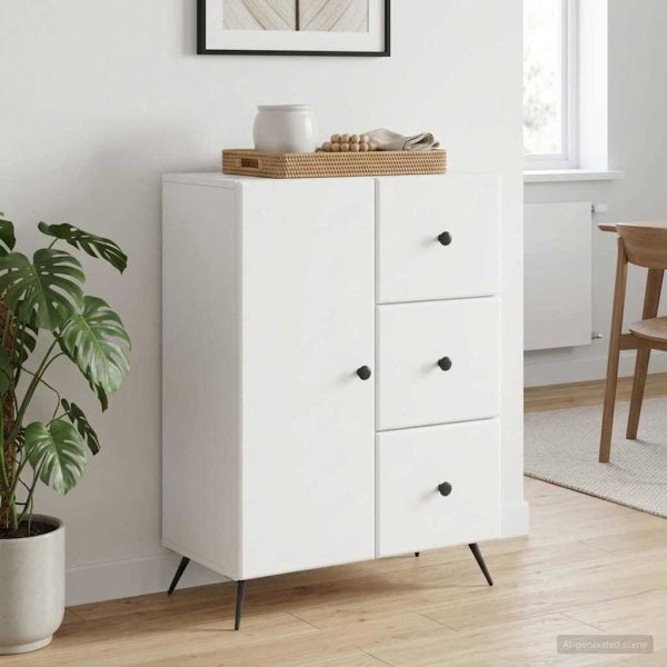 Служебен шкаф Бяло 66 x 34,5 x 90 см Инженерна дървесина