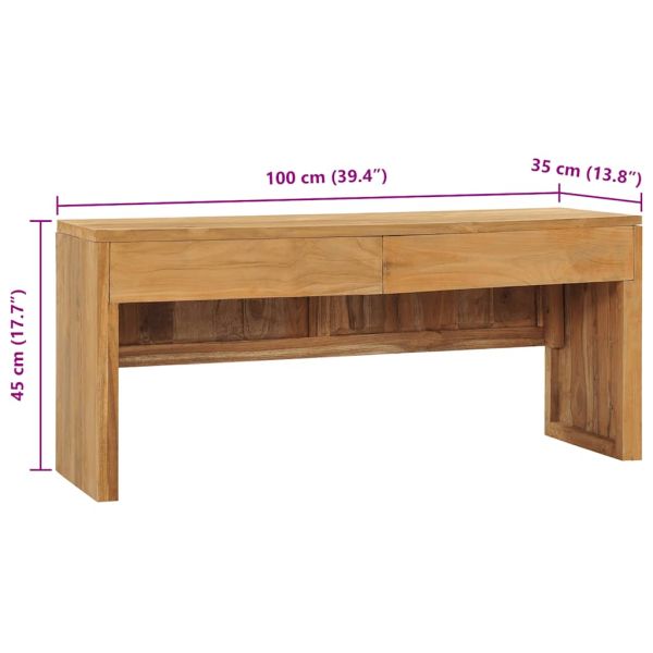ТВ шкаф, 100x35x45 cм, тиково дърво масив