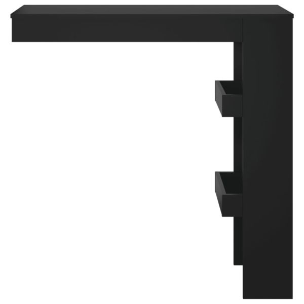 Стенна бар маса, черна, 102x45x103,5 см, инженерно дърво