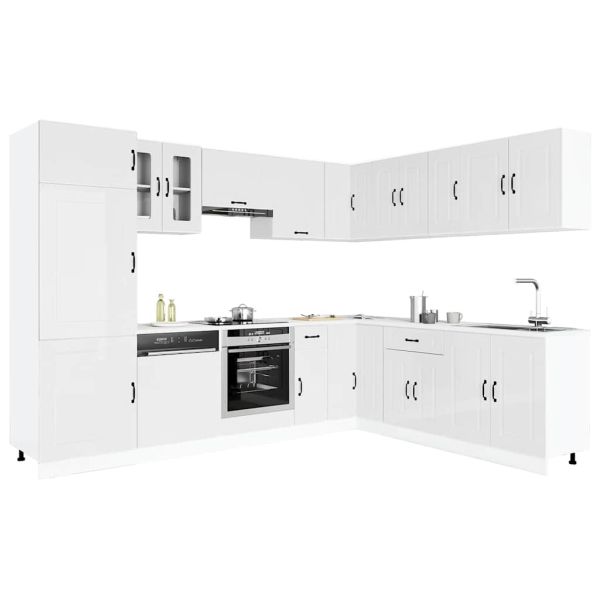 Комплект кухненски шкафове от 14 части Kalmar, инженерно дърво