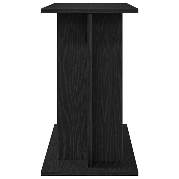 Поставка за аквариум, черно и дъб, 80x35x60 см, инженерно дърво