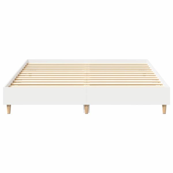 Рамка за легло 2 pcs Бяло 152 x 203 cm Инженерно дърво