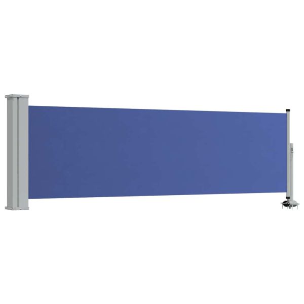Прибираща се дворна странична тента, 80x300 см, синя