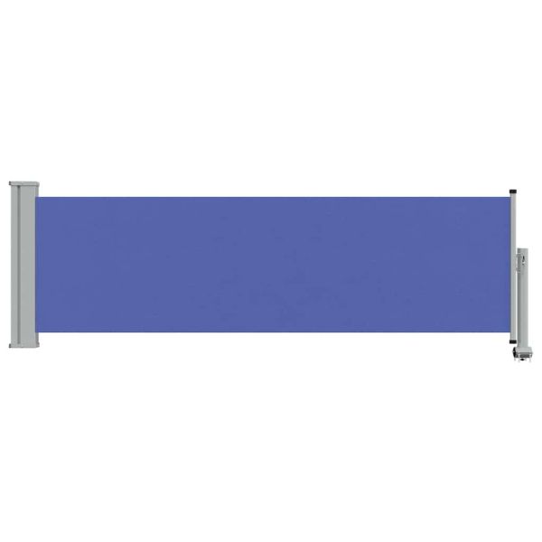 Прибираща се дворна странична тента, 80x300 см, синя