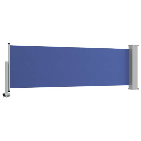 Прибираща се дворна странична тента, 80x300 см, синя