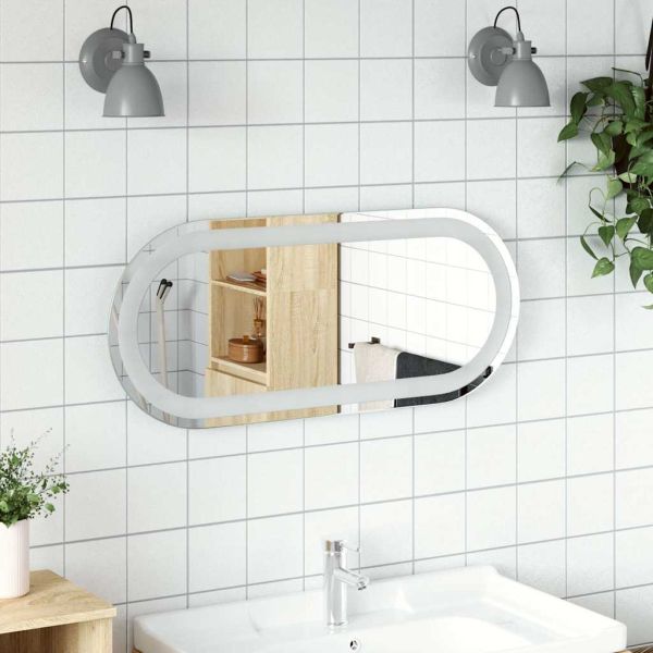 LED огледало за баня, 70x30 см, овално