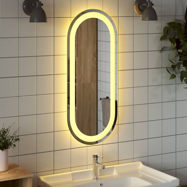 LED огледало за баня, 70x30 см, овално