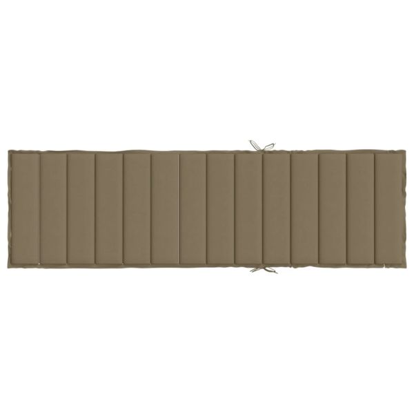 Шалте за шезлонг, меланж таупе, 200x50x4 см, плат