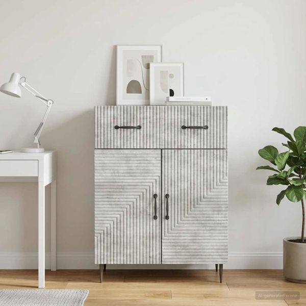 Служебен шкаф с чекмедже Бетонно сиво 66 x 34,5 x 89,5 см