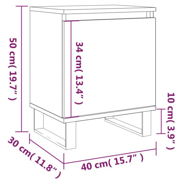 Нощни шкафчета 2 бр опушен дъб 40x30x50 см инженерно дърво