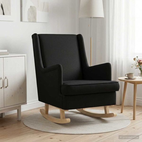 Люлеещ се стол Черен 62 x 80 x 85 см текстил