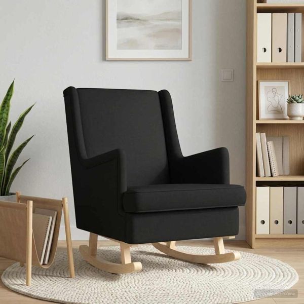 Люлеещ се стол Черен 62 x 80 x 85 см текстил