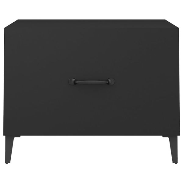 Маса за кафе с метални крака 2 бр кафяв дъб 50x50x40 см