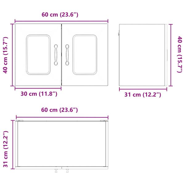 Панел за миялна машина Kalmar 2 pcs Сонома дъб 60 x 31 x 40 см