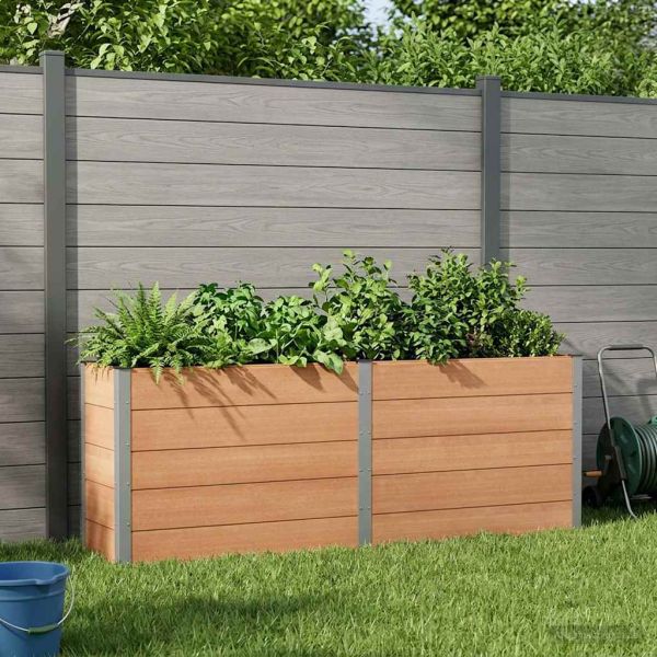 Градинска повдигната леха Кафяво 250 x 50 x 91 см