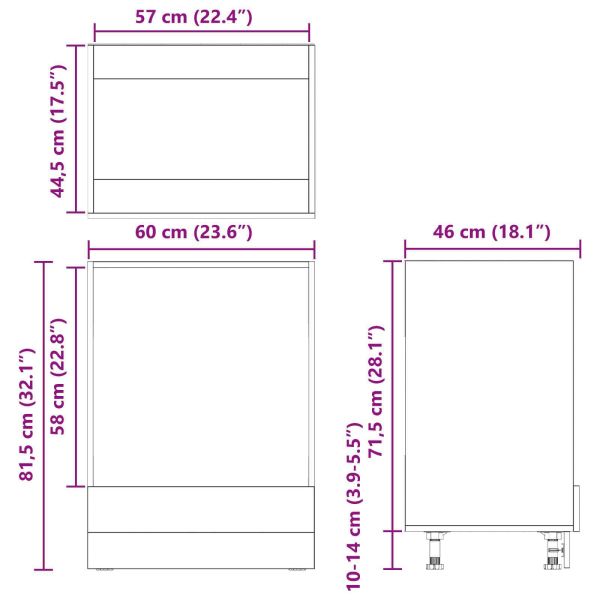 Висящ шкаф Черния дъб 60 x 46 x 81,5 см Инженерно дърво