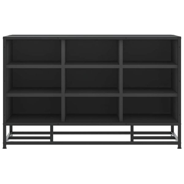 Лавица за обувки черна 84x40x53,5cm Изработена от дърво и метал