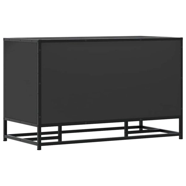 Лавица за обувки черна 84x40x53,5cm Изработена от дърво и метал