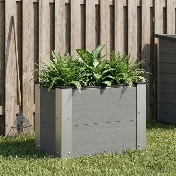 Градинска повдигната леха Сиво 50 x 30 x 36 см