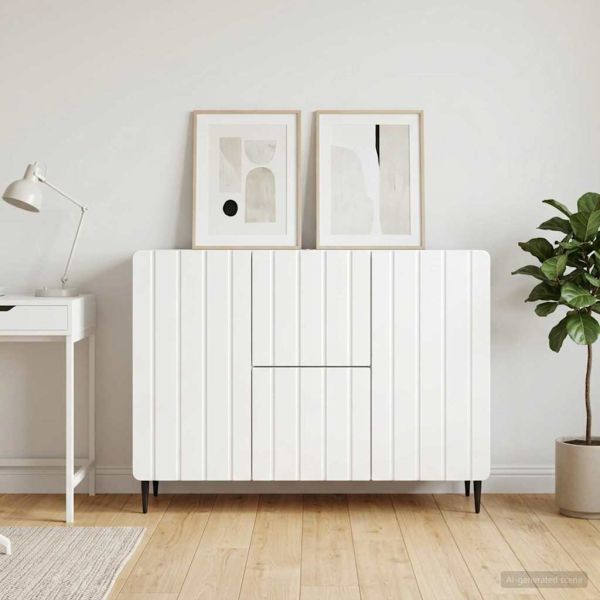 Служебен шкаф Бял гланц 89 x 34,5 x 62 см Инженерна дървесина