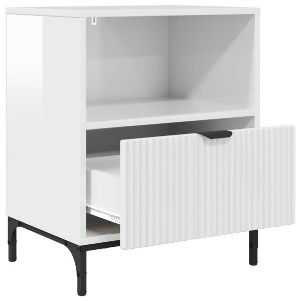 Нощен шкаф 2 pcs Бяло Със Силен Гланц 49 x 36 x 61 см