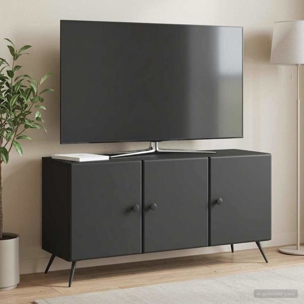 ТВ шкаф Черно 99 x 34,5 x 50 см Инженерна дървесина