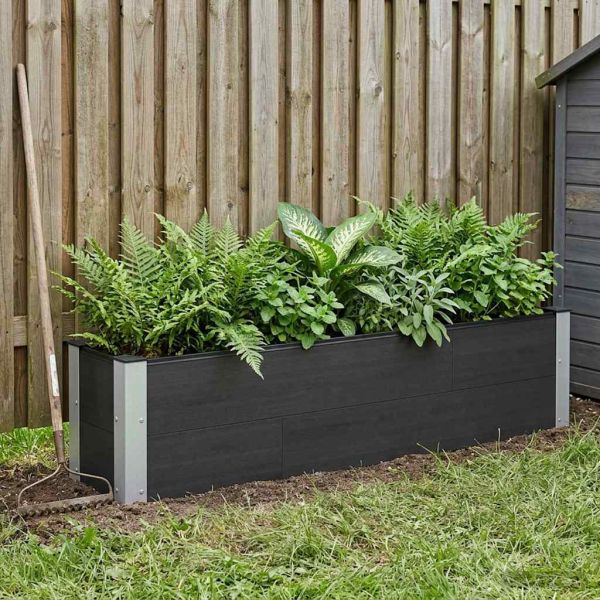 Градинска повдигната леха Черно 150 x 30 x 36 см