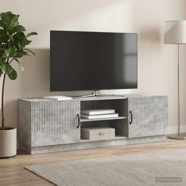 ТВ шкаф Бетонно сиво 150 x 31 x 47 см Инженерна дървесина