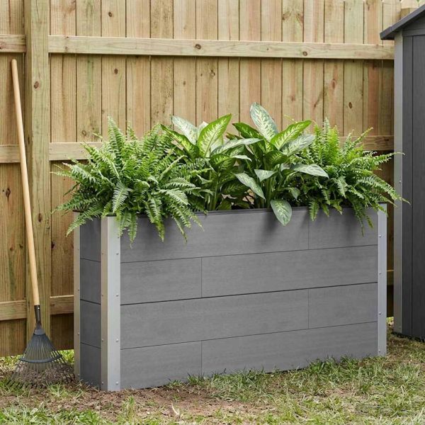 Градинска повдигната леха Сиво 150 x 30 x 72 см