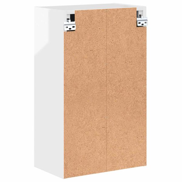 Шкаф за баня Монтиране на стена Лъскаво бяло 39 x 23,5 x 65 см