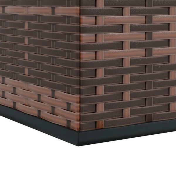 Кутия за градински възглавници PE ратан 145x100x103 см кафява