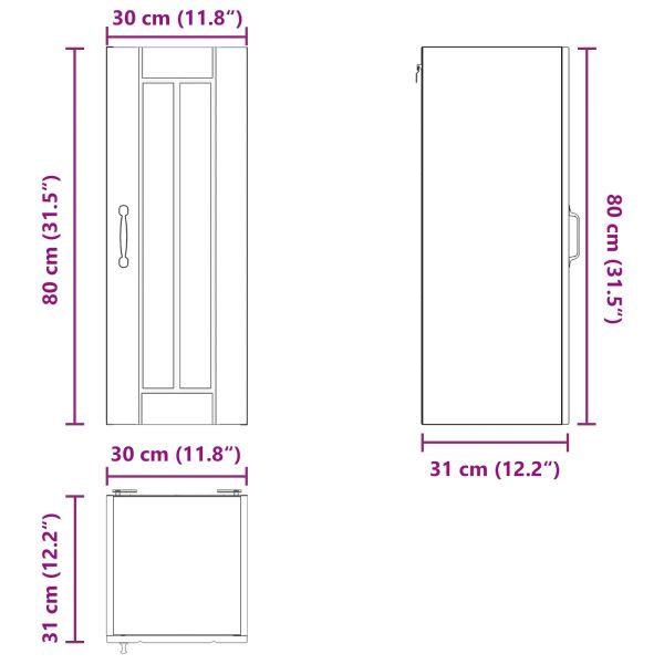 Стенен шкаф LUCCA 2 pcs Бяло 30 x 31 x 80 см