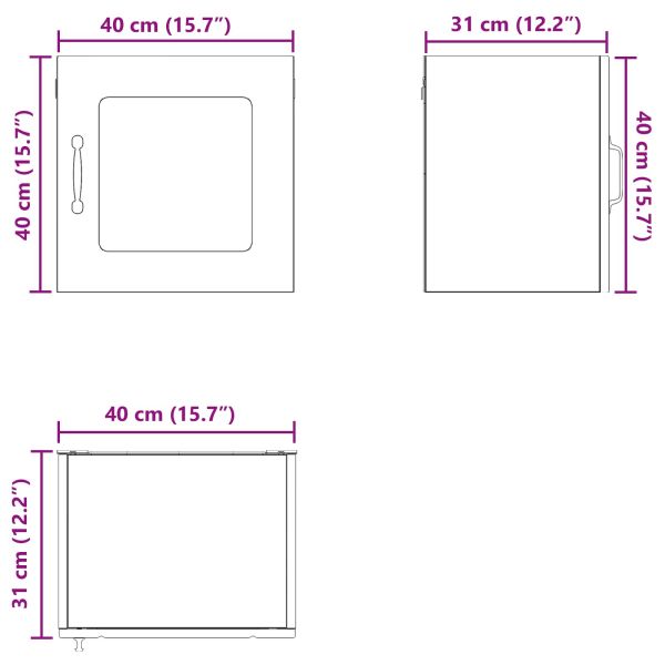 Стенен стъклен шкаф LUCCA 2 pcs Бяло 40 x 31 x 40 см
