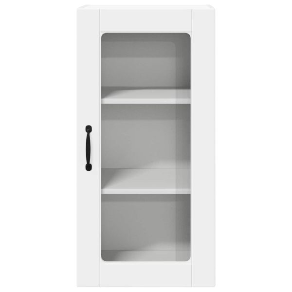 Стенен стъклен шкаф LUCCA 2 pcs Бяло 40 x 31 x 80 см