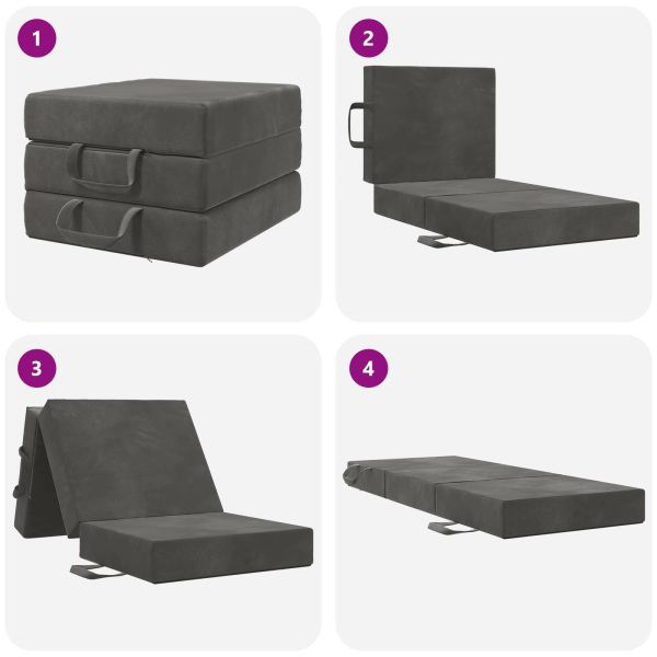 Сгъваем диван легло 75 x 67 x 45 см Тъмносиво