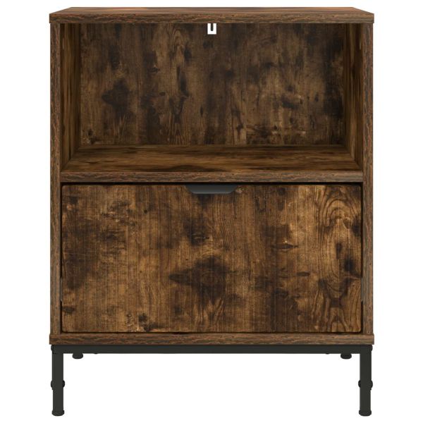 Нощен шкаф 2 pcs Опушен дъб 49 x 36 x 61 см Инженерно дърво