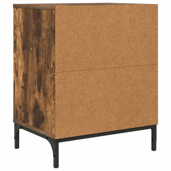 Нощен шкаф 2 pcs Опушен дъб 49 x 36 x 61 см Инженерно дърво