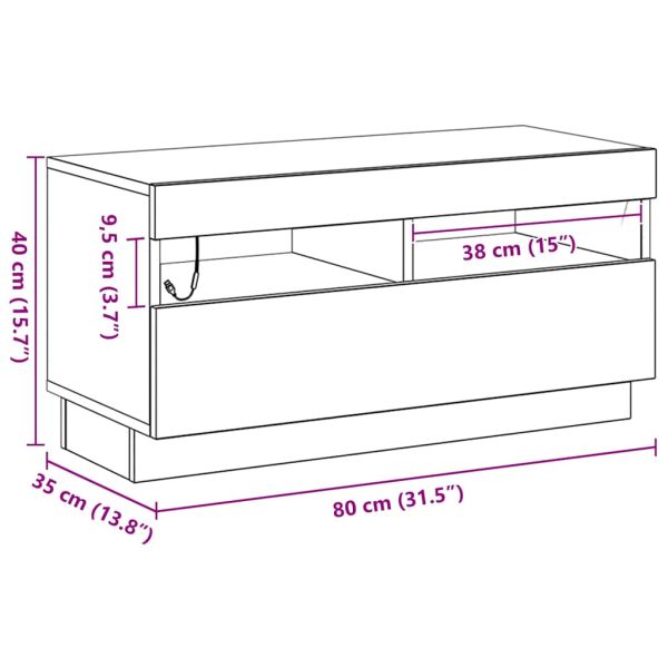 ТВ шкаф Черния дъб 80 x 35 x 40 см Инженерно дърво