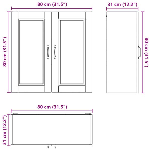 Стенен шкаф PORTO Димян дъб 80 x 31 x 80 см Инженерно дърво