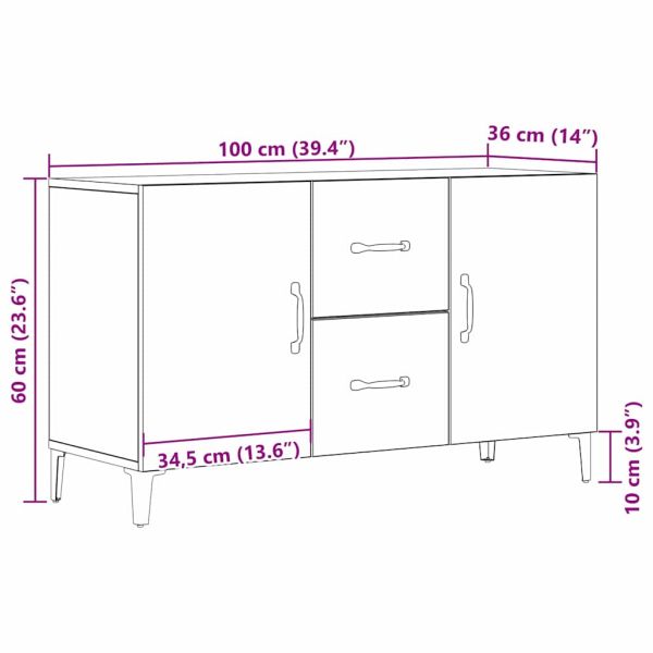 Служебен шкаф Черния дъб 100 x 36 x 60 см Инженерно дърво