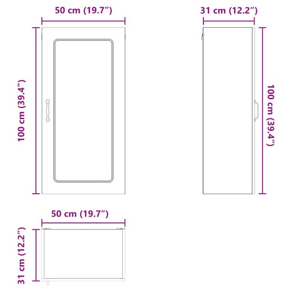 Панел за миялна машина Kalmar Кафяв дъб 50 x 31 x 100 см