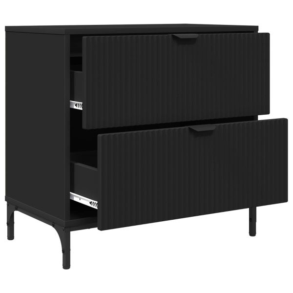 Нощно шкафче с чекмедже Черно 63.5 x 36 x 61 см Инженерно дърво
