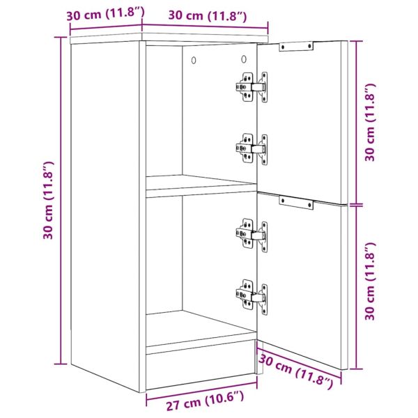 Служебен шкаф 2 pcs Черния дъб 30 x 30 x 70 см Инженерно дърво