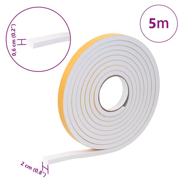 Самоотлепваща се пяна лента 10 pcs Бяло 20mm x 5m CR пяна